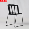 Chinese Style Dining Chairs Timber Wooden Seat Top Restaurant Chair With Metal Legs