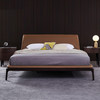 Modern Bedroom Furniture Double Bed Fabric Headboard King Size Wooden Beds