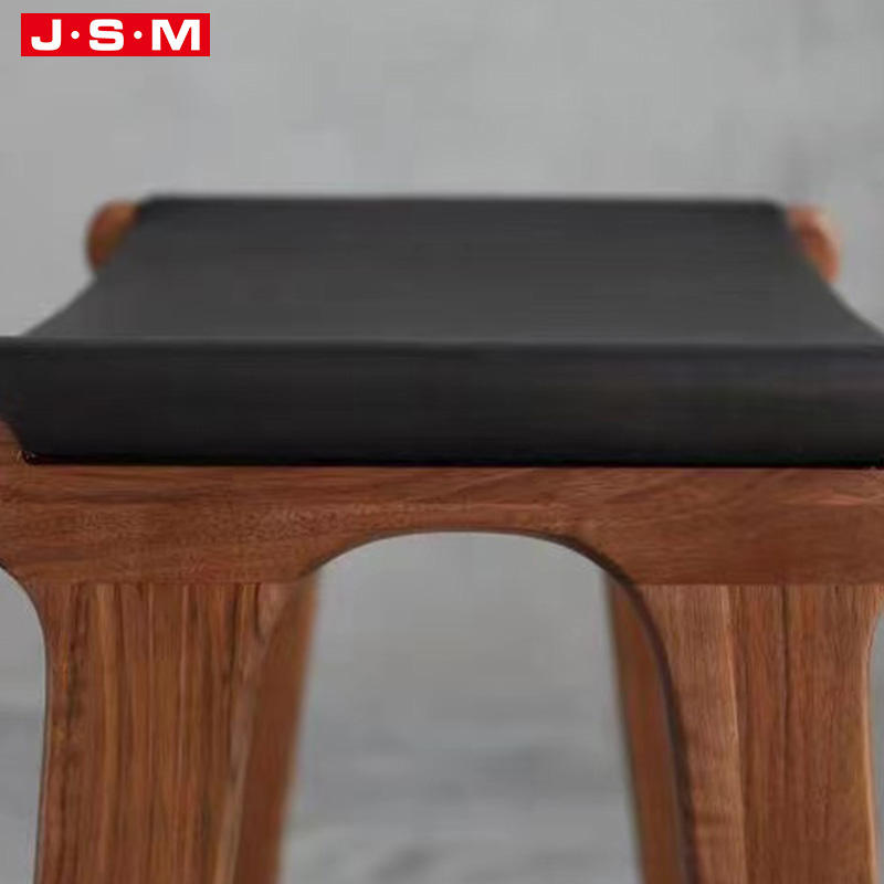 New House Nordic Dining Luxury Wood Classical Fabric Pu Leather Bar Chair