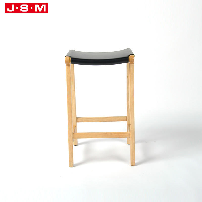 Nordic Modern Luxury Gold High Stool Wooden Chair Sets Leather Bar Chair