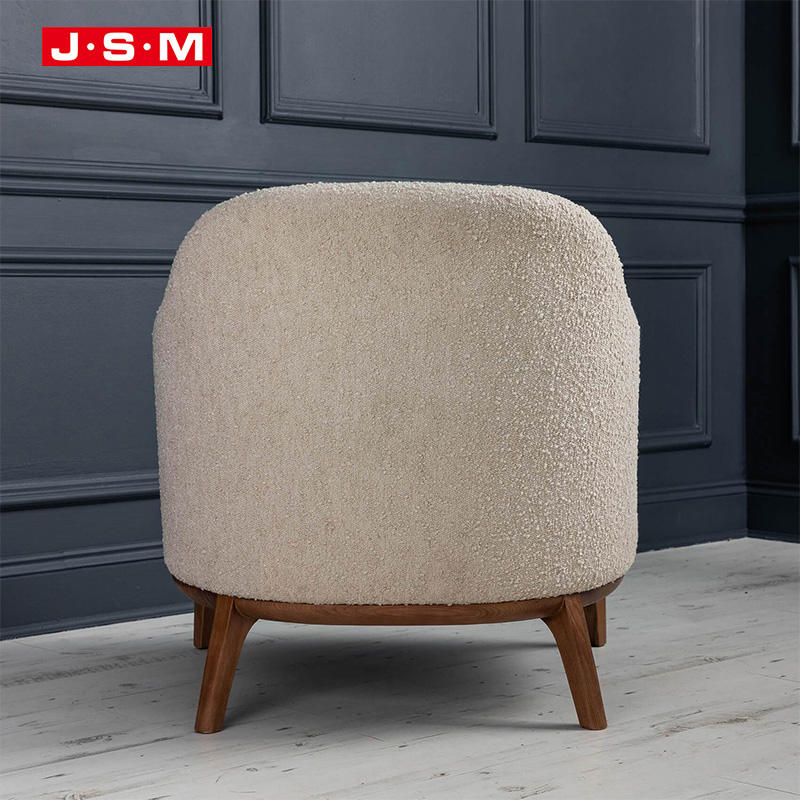 Factory Price Modern Classic Luxury Leisure Wooden Frame Foam And Fabric Ash Timber Base High Back Wooden Armchair