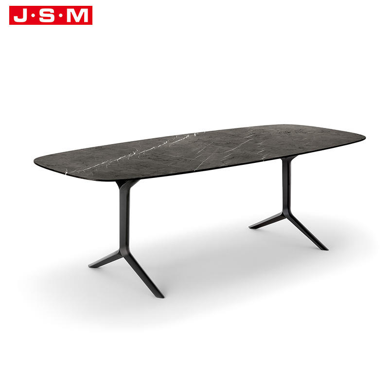 Luxury Italian Modern Cheap Oval Customized Counter Height Wood Top 8 Seater Wood Dining Set