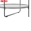 New Goods Retro Grey Color Mdf Plate Double Deck Living Room Tea Table