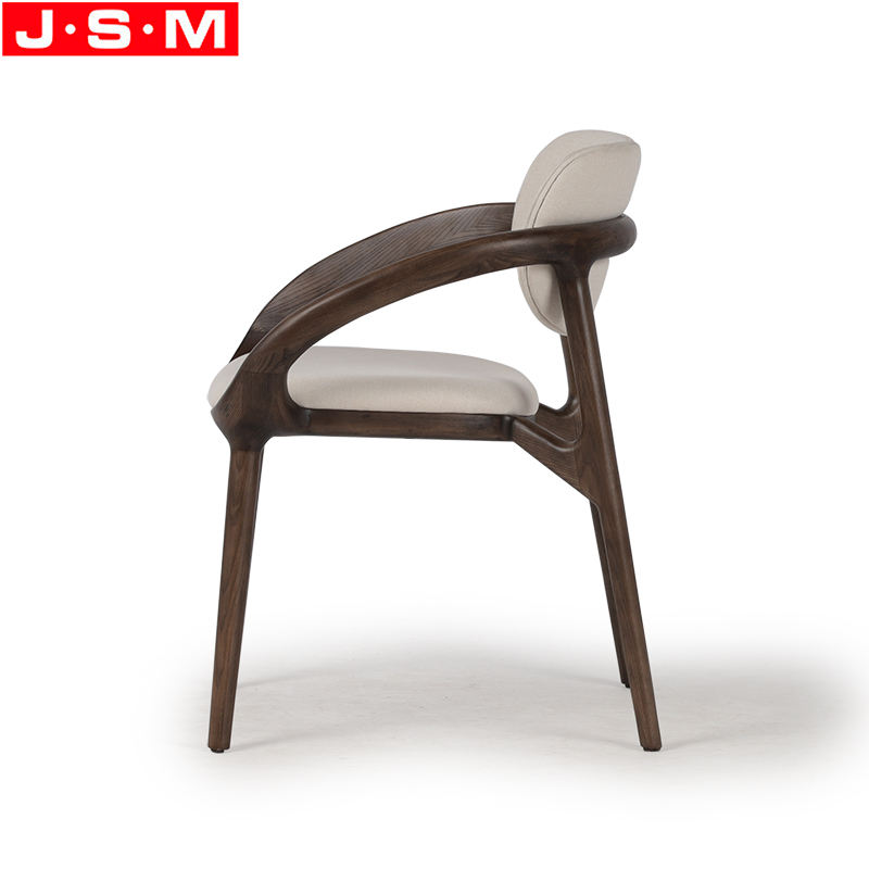 Nordic Modern Style Restaurant Furniture Wooden Dining Chairs Fabric Upholstery Dinner Chair For Canteen