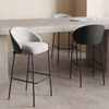 Contemporary Luxury Style High Chair Bar Stool Upholstered Metal Barstool