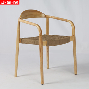 Cotton Rope Seat Dining Chair Home Furniture Restaurant Wooden Timber Frame Dining Chair