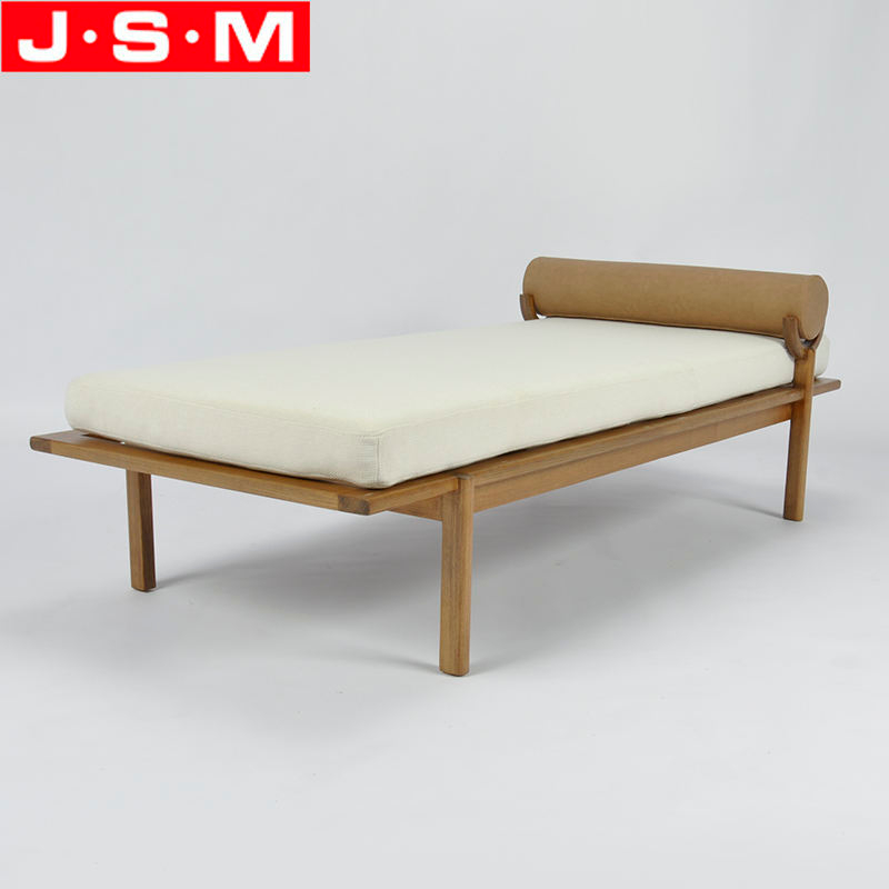 Modern Commercial Restaurant Outdoor Garden Upholstered Solid Wooden Bench