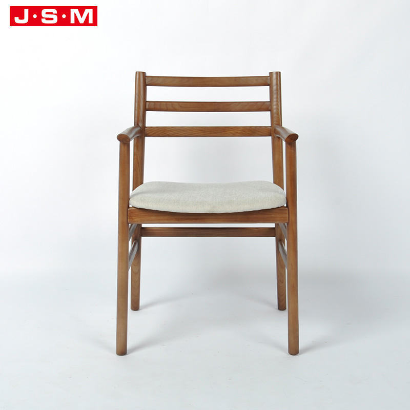 Nordic Modern Coffee House Nubuck Wood Chairs Cushion Seat Dining Chair