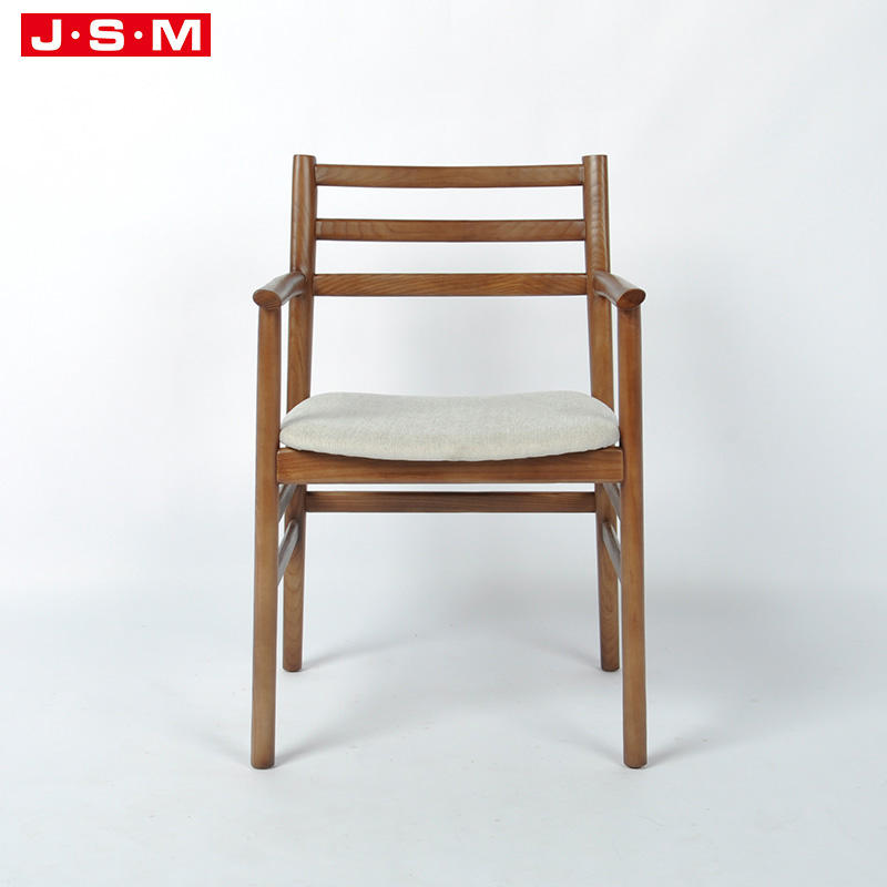 Nordic Modern Coffee House Nubuck Wood Chairs Cushion Seat Dining Chair