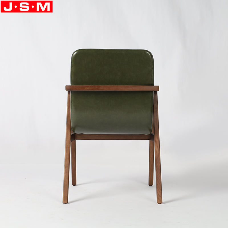 High Quality Armrest Restaurant Cafe Wooden Dining Chair With Cushion Seat