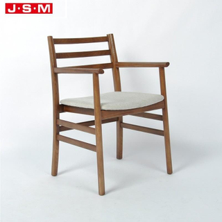 Nordic Modern Coffee House Nubuck Wood Chairs Cushion Seat Dining Chair