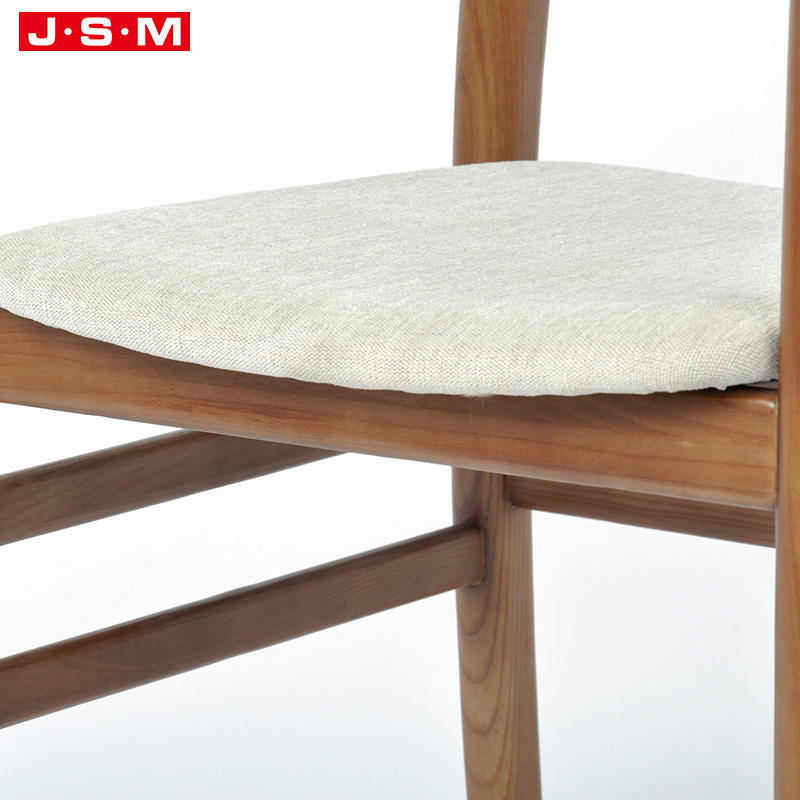 Nordic Modern Coffee House Nubuck Wood Chairs Cushion Seat Dining Chair