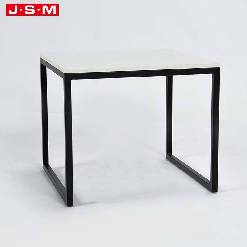 Luxury Artificial Vintage Stone Top Office Coffee Metal Base Coffee Table Set For Hotel