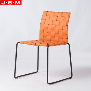 Nordic Home Soft Artificial Leather Modern Metal Restaurant Dining Chair