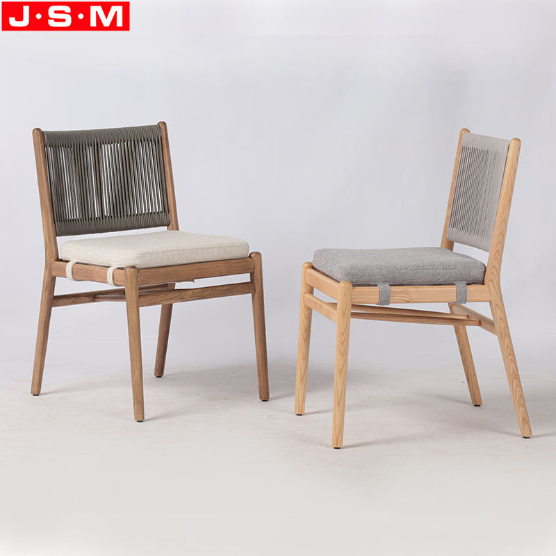 Wholesale Nordic Cotton Rope Woven Back Chairs Fabric Dining Chair