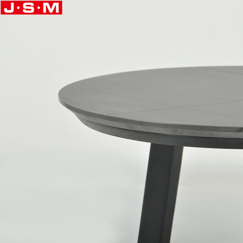 Leisure Facilities Rock Slab Table Top Ash Timber Base Black Round Living Room Coffee Tables