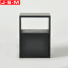 Nordic Living Room Furniture Bedroom Wooden Bedside Rock Slab Table Top Black Nightstand With Drawer
