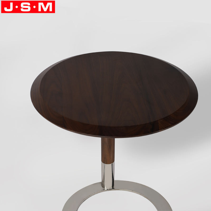 Ash Timber Furniture Living Room Wooden Bedroom Slide Metal Base Coffee Side Table