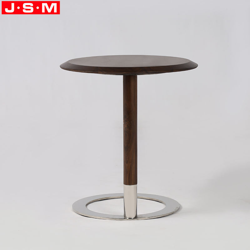 Ash Timber Furniture Living Room Wooden Bedroom Slide Metal Base Coffee Side Table