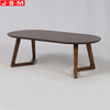 Wooden Veneer Table Top Living Room Coffee Table With Ash Timber Base