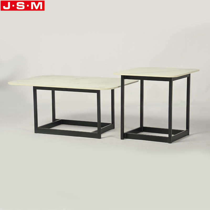 Designer Artificial Stone Top Luxury Metal Frame Coffee Tea Table