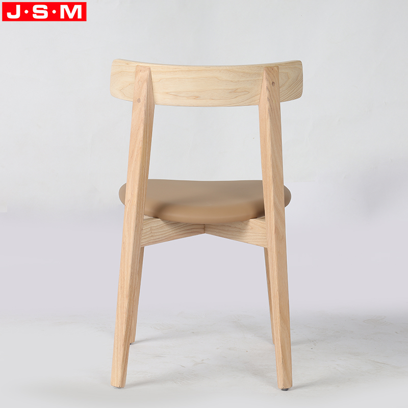 Ash Timber Frame Chairs Restaurant Cushion Back Nordic Dining Chair With Metal Leg