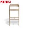 Brown Wood Veneer Metal Ash Timber Frame Seat High Chair Modern Bar Stools