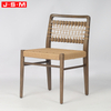 Rusticcafefurniture Sillas De Comedor Nordic Solid Wood Dining Chair American Paper Rope Back and Seat Wooden Dining Chair