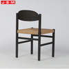 Sillas Comedor Paper Rope Seat Restaurant Wooden Chairs Stackable Nordic Solid Wood Dining Chair