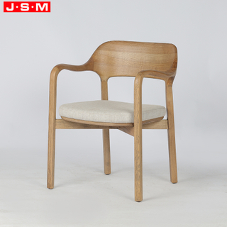 White Chair American Ash Wood Leisure Dining Chair Cushions​ With Rattan Seat And Back