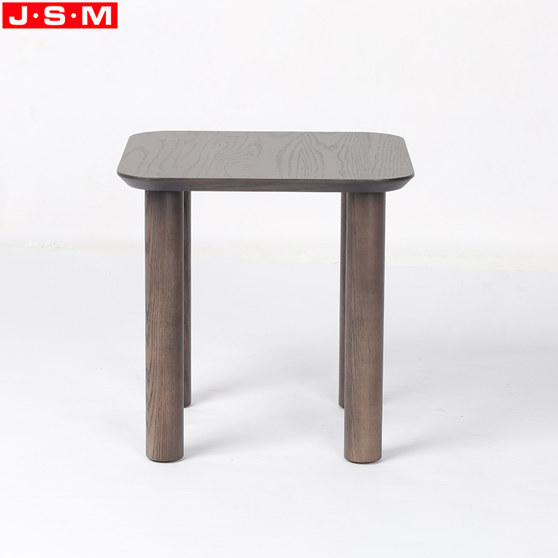 Wholesale Simple Design Homes Gardens Round Side Table Plywood with Ash Veneer Top Ash Timber Base