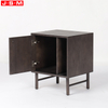 Plywood with Veneer Hot Sale Wooden Modern Metal Base Bedside Table Nightstand