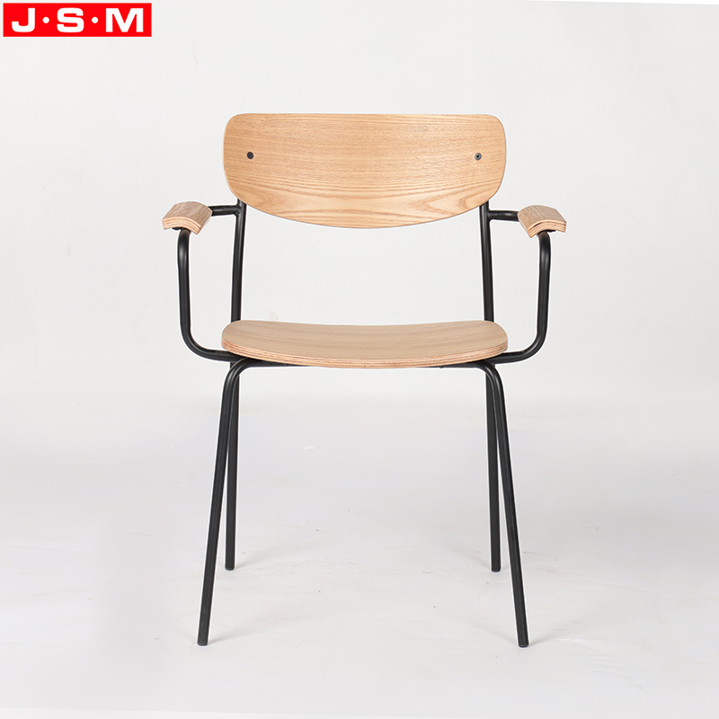 Commercial Furniture Restaurant Buff Ash Timber Wood High Back Metal Frame