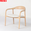 Popular Cushion Seat Ash Wood Armchair Fabric Upholstery Lounge Chair