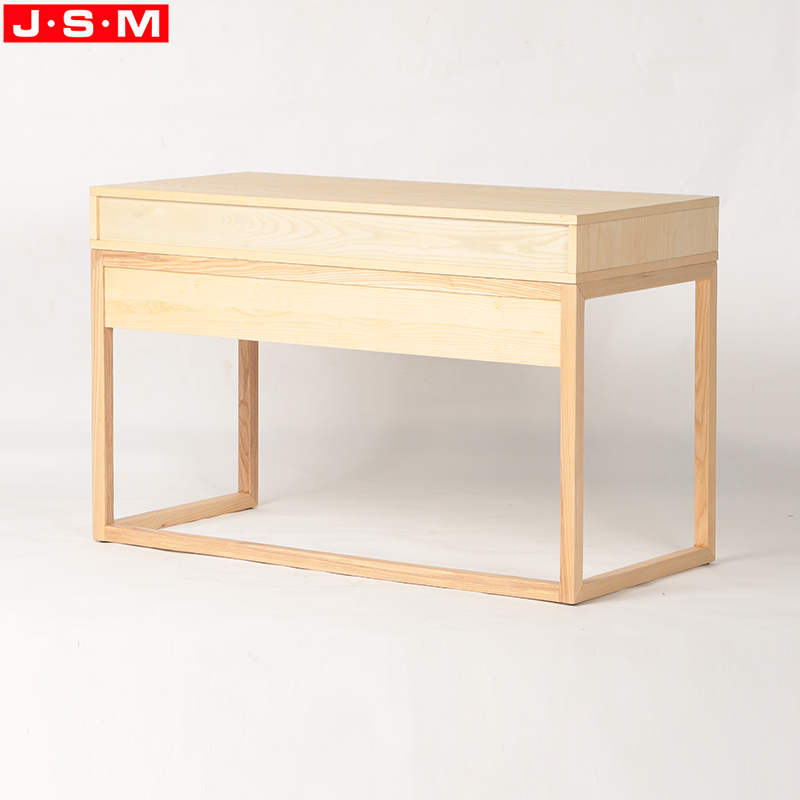 Simple Style Table Wooden Ash Timber Frame Desk For Student Computer Study