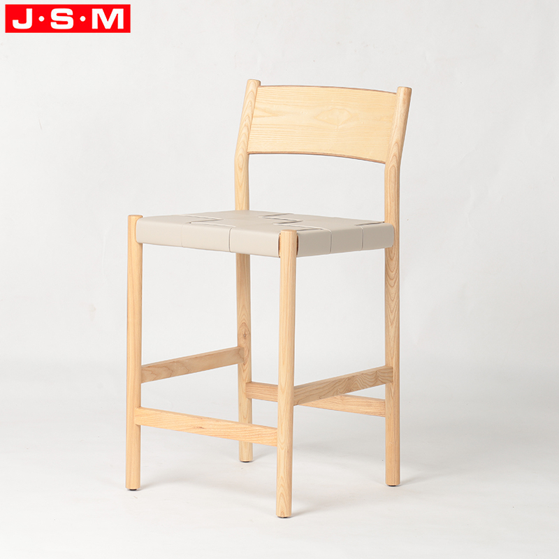 New Arrival No Stackable Ash Timber Frame Stool Comfortable Fashion High Stool For Home Office Bar