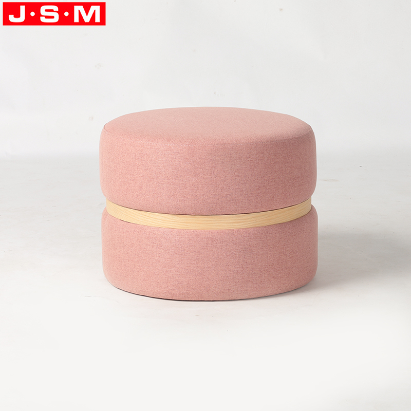 Hot Sale Customized Modular Furniture Round Lounge Chair Stools Ottomans wooden frame with Fabric or PU upholstery