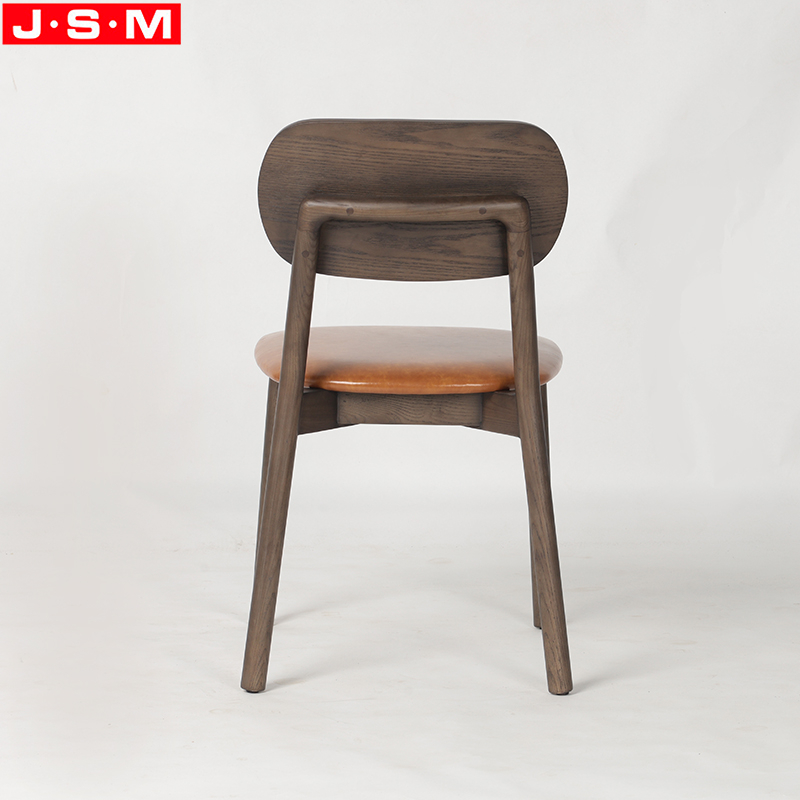 Modern Nordic Design Wooden Legs Restaurant Cafe Dining Chair With Cushion Seat