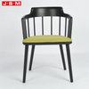 Modern Hotel Restaurant Fabric High Back Patio Solid Wooden Black Dining Chair