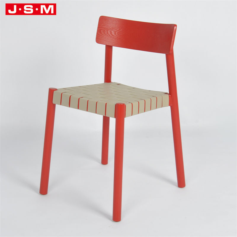 Hot Sale Restaurant Wooden Leather Woven Weave Dining Chairs For Dining Room