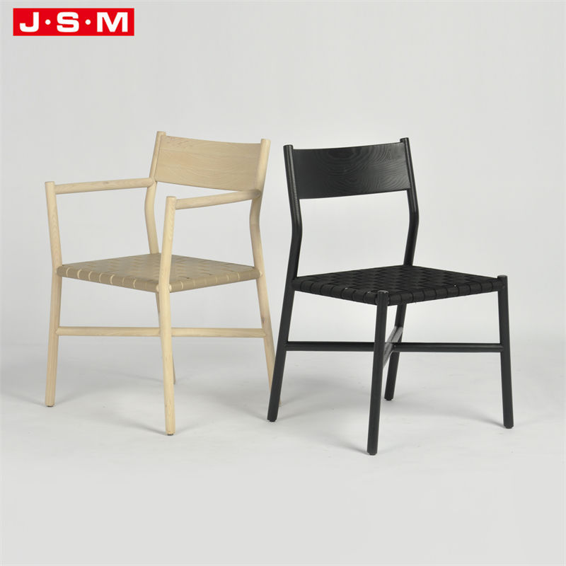2022 New Designer Cream Caramel Leather Room Furniture Dining Chair With Arms