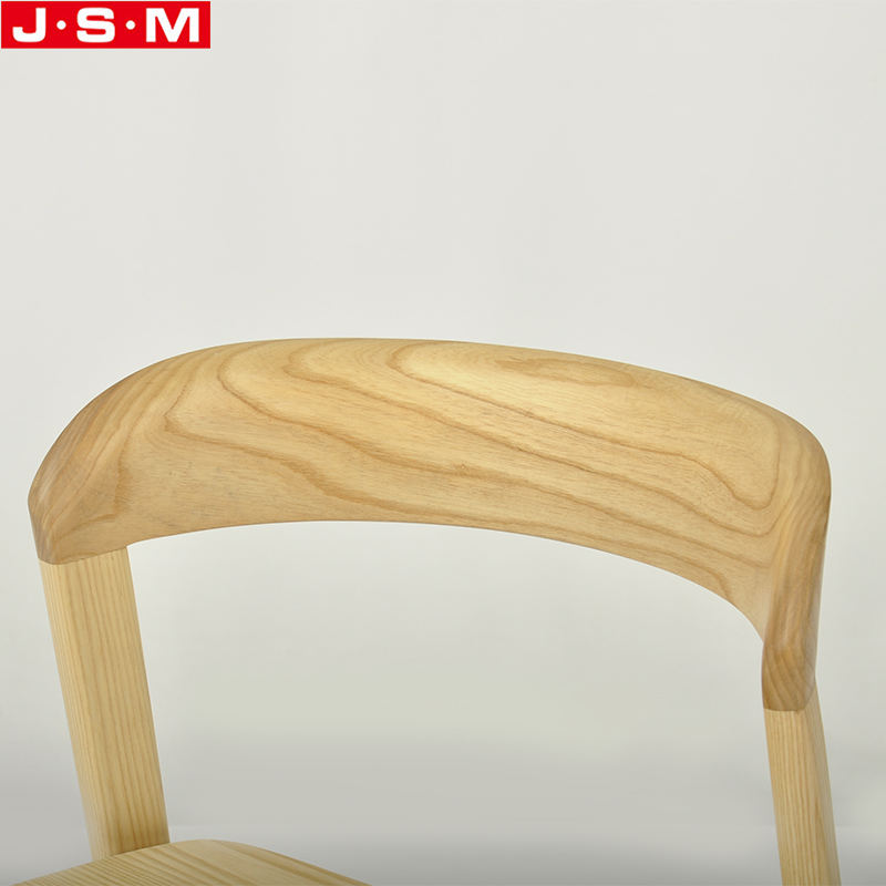 Chinese Stackable Wooden Ash Timber Frame Dining Chair Without Armrests