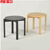 Simple Wooden Stackable No Backrest Low Bar Stool Without Footrest