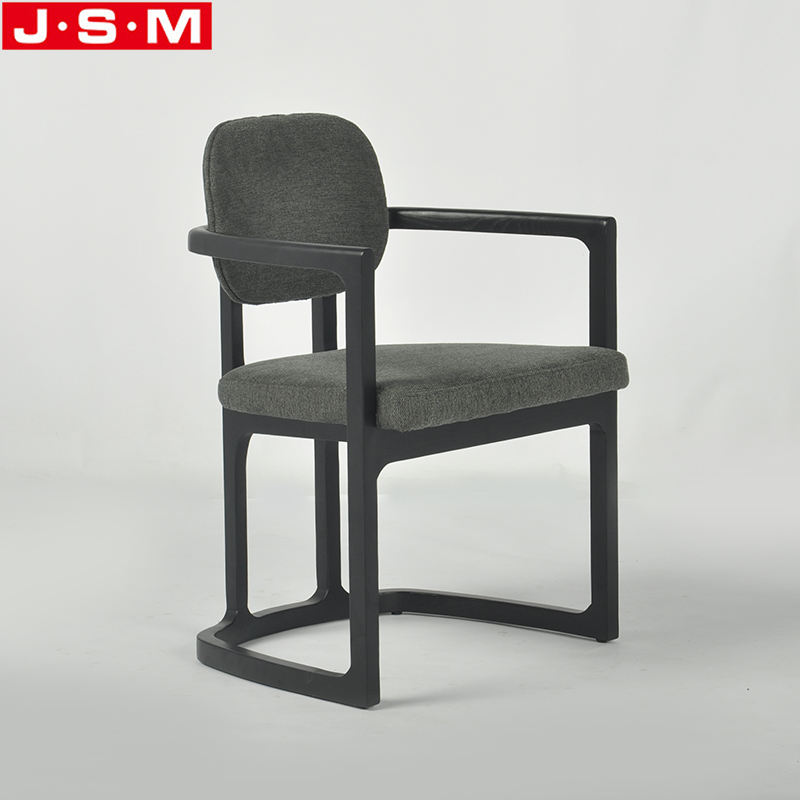 Modern Design Home Furniture Fabric Upholstery Ash Timber Base Dining Chairs