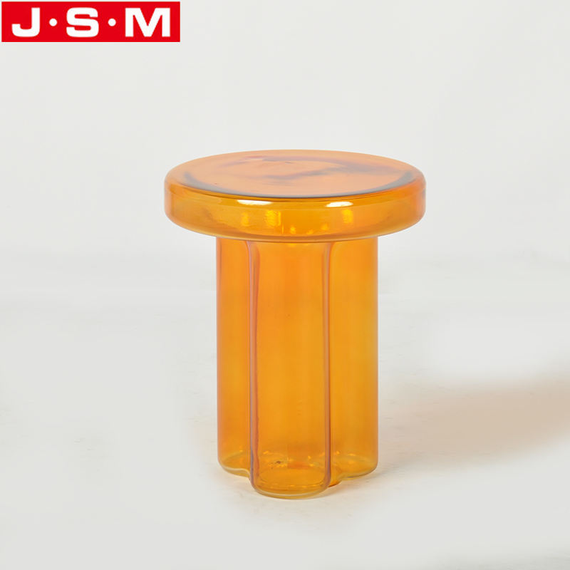 Customization Round Tempered Glass Coffee Table With Stools