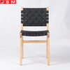 Classic Modern Design Black Woven Belt Ash Frame Dining Chairs