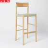 Industrial Design Outdoor Kitchen High Solid Wooden Leg White Bar Stool