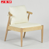 New Design Comfortable Wabi-Sabi Style Pure Color Upholstery Wooden Armchair For Living Room