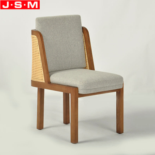 Comfortable Cushion Seat Back Chair Plastic Rattan Back Dining Chair Without Armrests