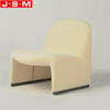 New Design One Seat Backrest Wooden Frame Armless White Chair